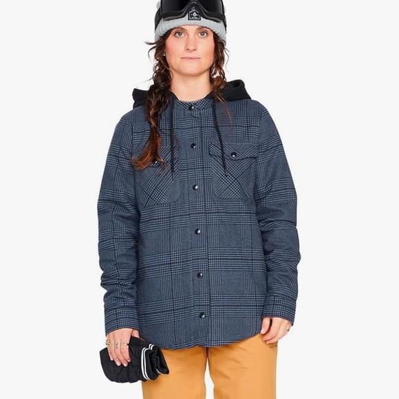 Volcom Navy Plaid winter snow Jacket - Picture 2 of 13